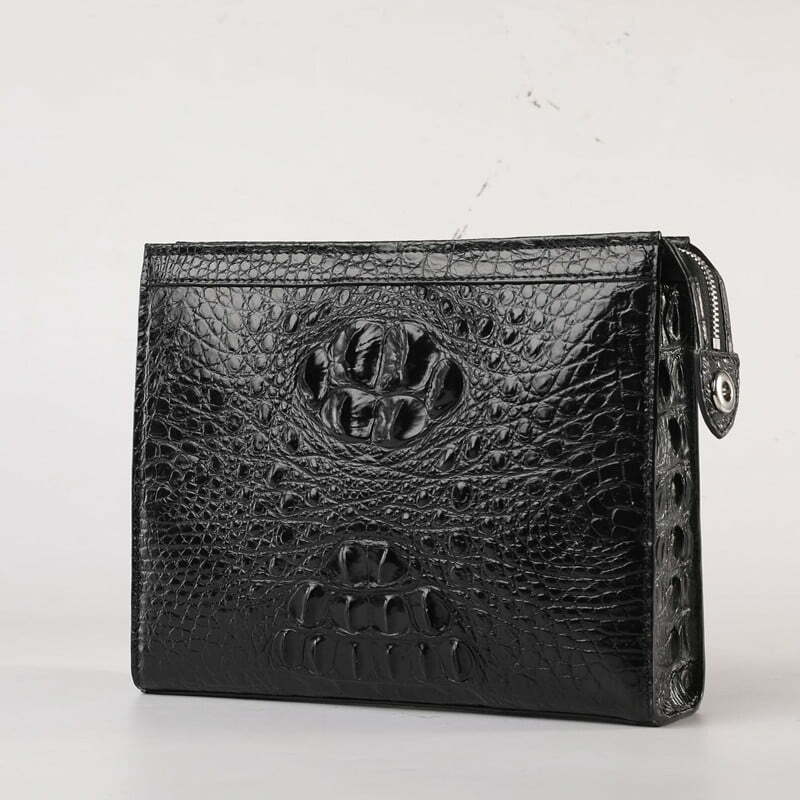 Men's Genuine Real Crocodile Skin Leather Pouch Clutch Business