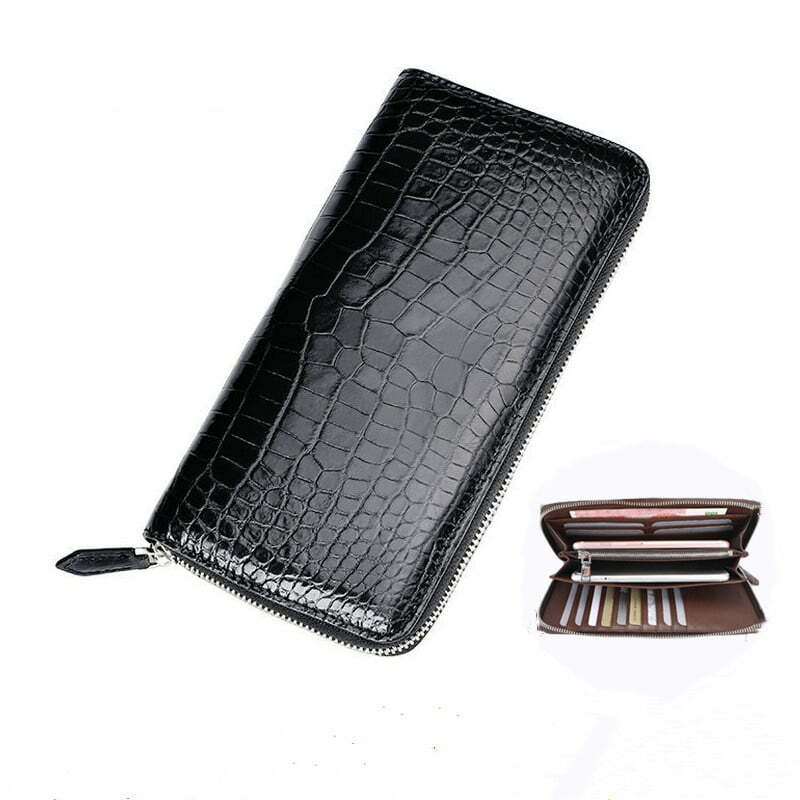 Luxury Genuine Crocodile Leather Wallet with Coin Purse