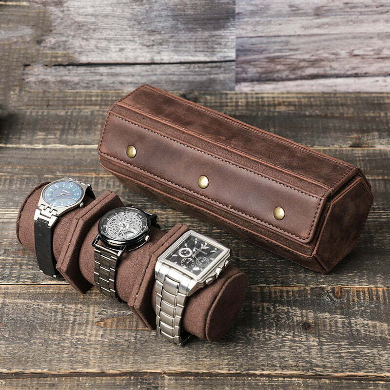 Genuine Leather Watch Rolls